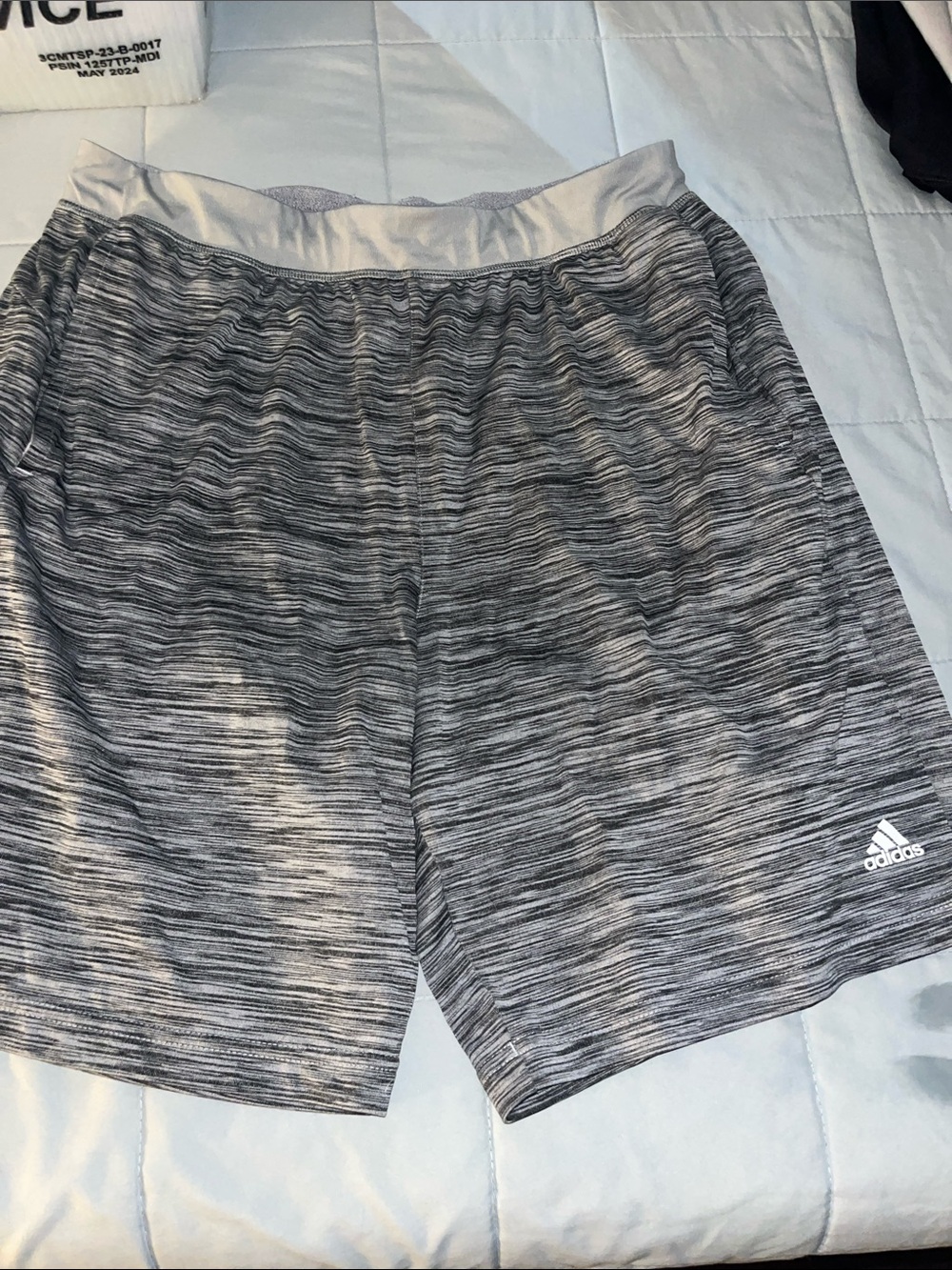 adidas Men's Heather Gray Athletic Performance Shorts